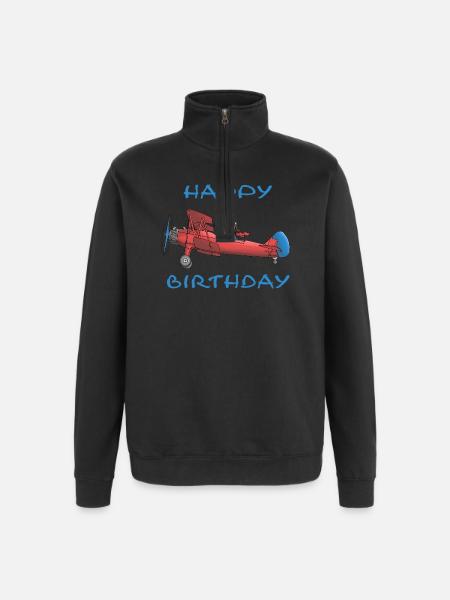 happy Birthday - Quarter-Zip Sweatshirt - black