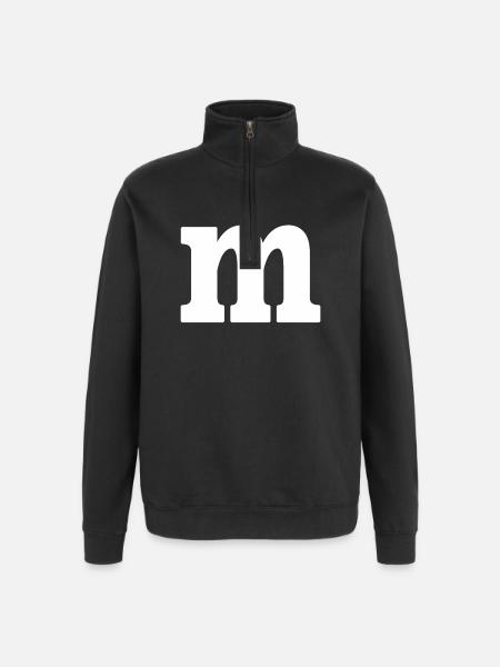 Funny Group Costume Letter M Costume Carnival - Quarter-Zip Sweatshirt - black