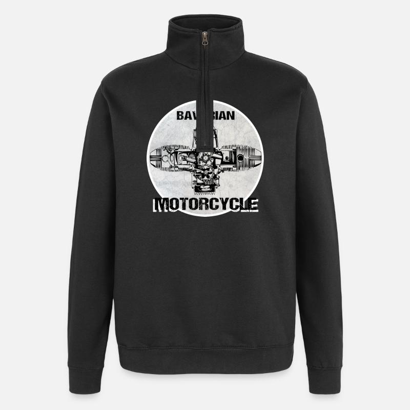 Bavarian Motorcycle boxer engine - Quarter-Zip Sweatshirt - black