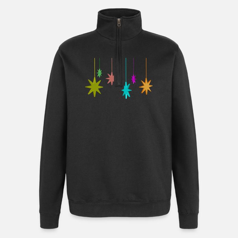weihnachten sterne - Quarter-Zip-Sweatshirt - Schwarz