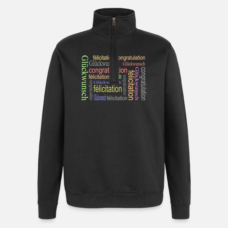 pattern - Quarter-Zip Sweatshirt - black