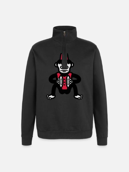 monkey - Quarter-Zip Sweatshirt - black