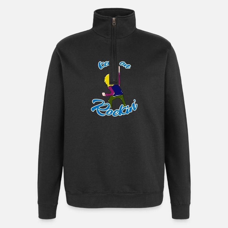 Rock'n'Roll - Sweat à zip 1/4 - noir