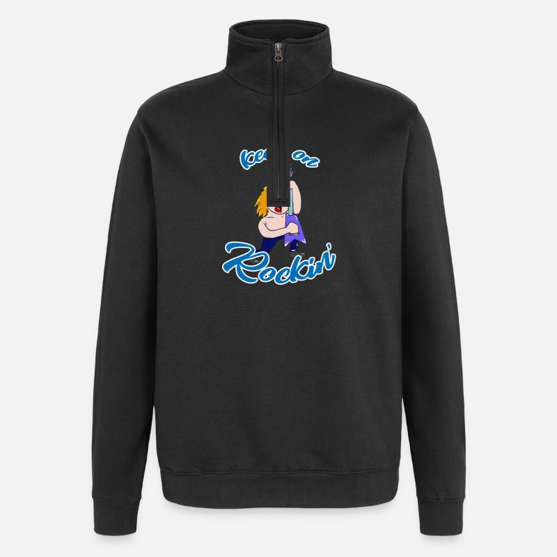 Rock'n'Roll - Sweat à zip 1/4 - noir