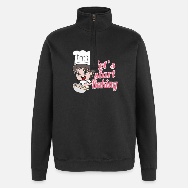 Backen Essen - Quarter-Zip-Sweatshirt - Schwarz