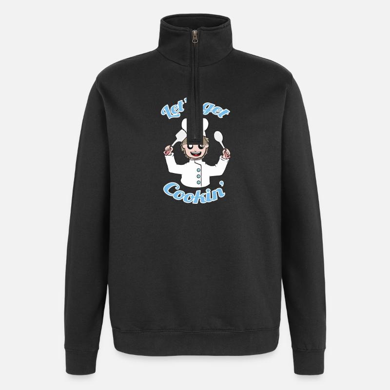 Lass uns kochen! - Quarter-Zip-Sweatshirt - Schwarz