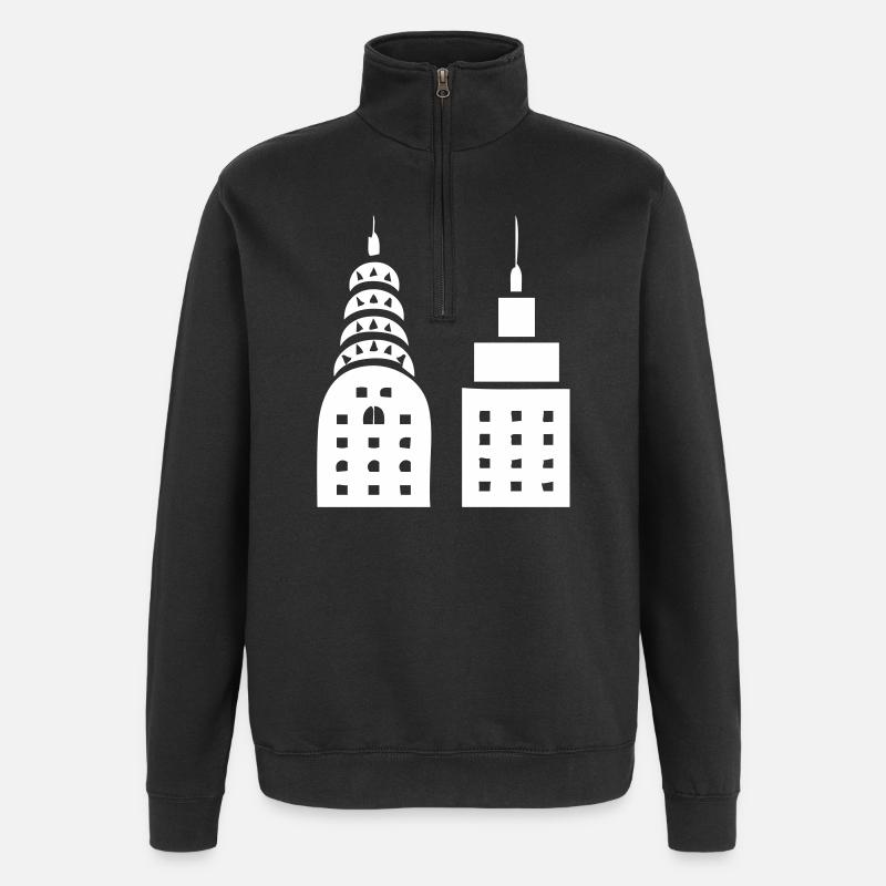 Skyscraper skyscraper skyscrapers - Quarter-Zip Sweatshirt - black