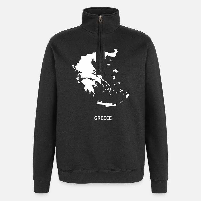 A map of Greece - Quarter-Zip Sweatshirt - black