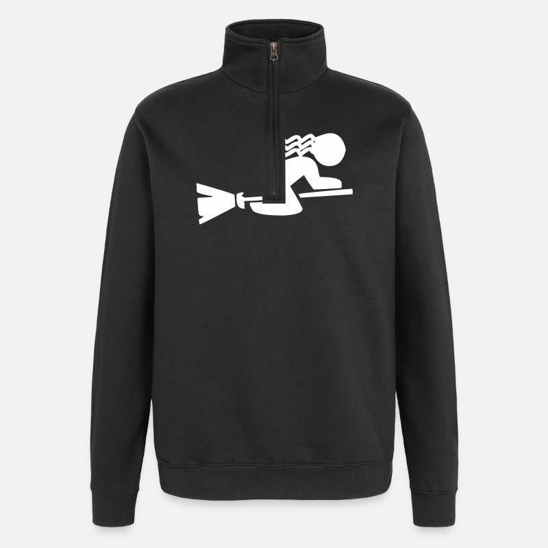 Une jeune sorcière - Sweat à zip 1/4 - noir