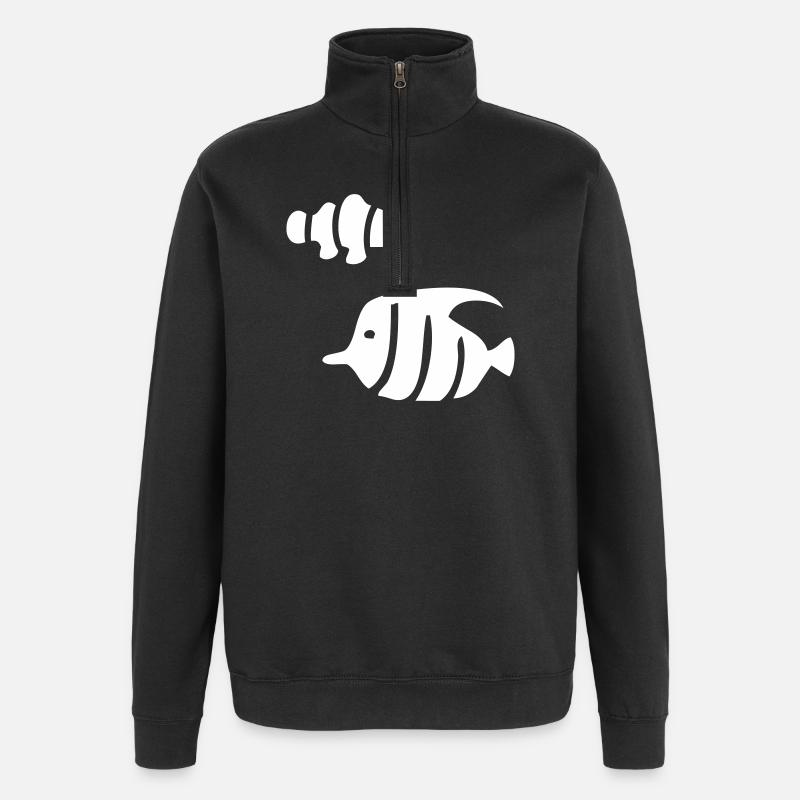 Clown Fisch - Quarter-Zip-Sweatshirt - Schwarz