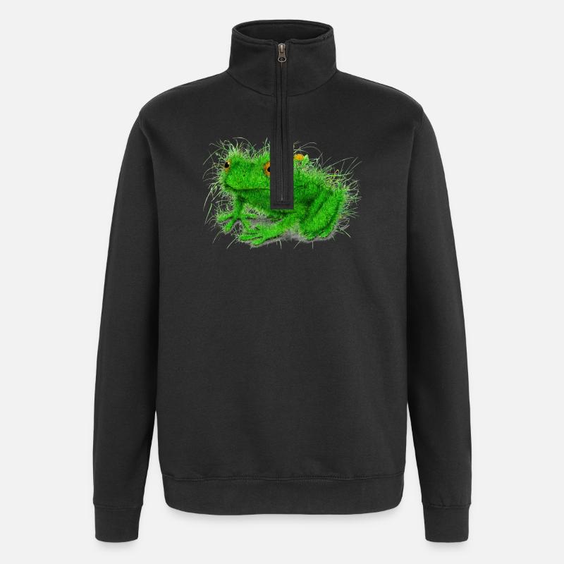 Grenouille d’herbe - Sweat à zip 1/4 - noir