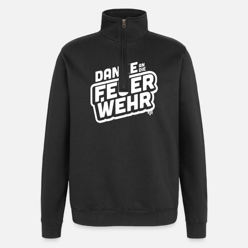 Merci pompiers - pompiers Merci - Sweat à zip 1/4 - noir