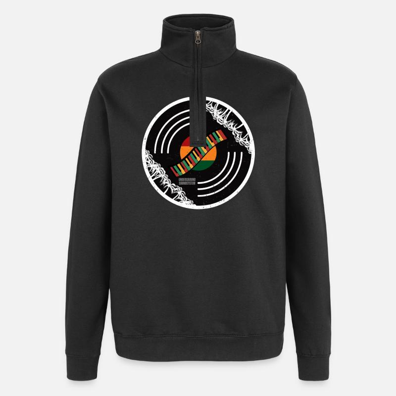 Sound Circle Rainbow Keyboard - Quarter-Zip Sweatshirt - black