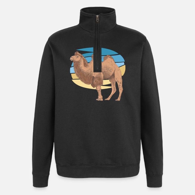 Camel - Quarter-Zip Sweatshirt - black