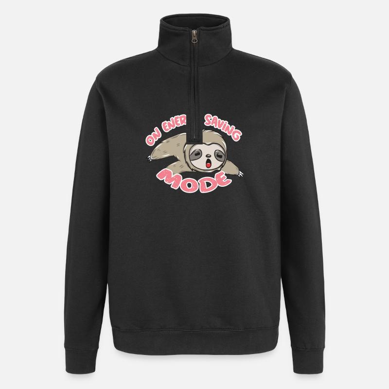 Pyjama Sloth - Quarter-Zip Sweatshirt - black