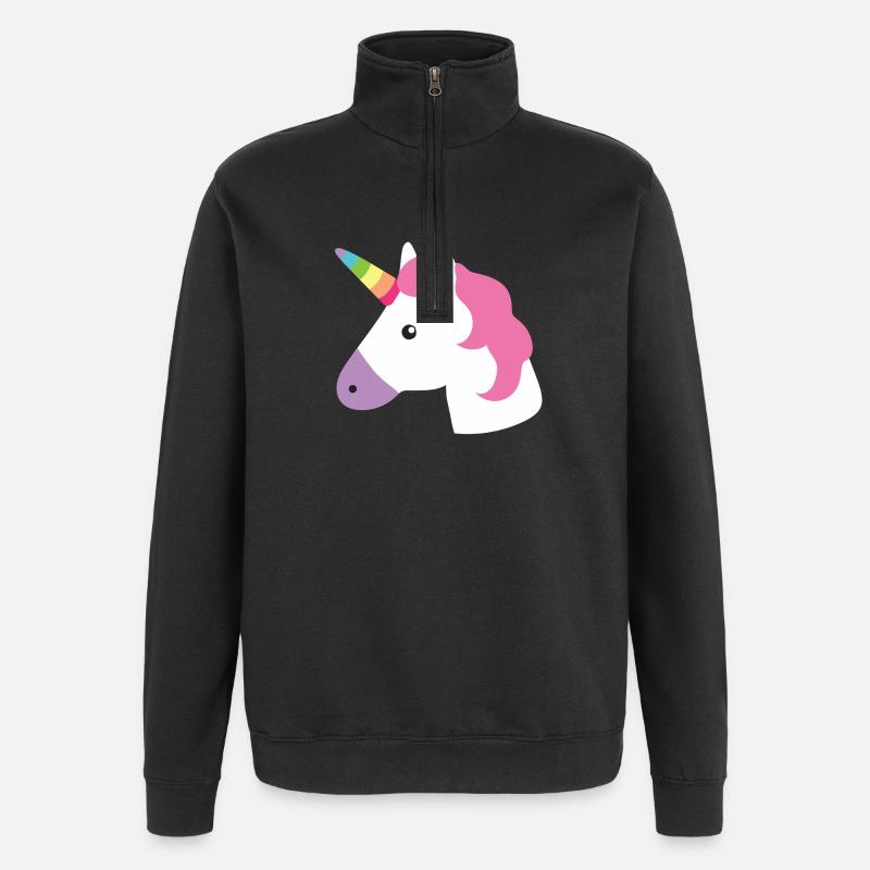 licorne - Sweat à zip 1/4 - noir