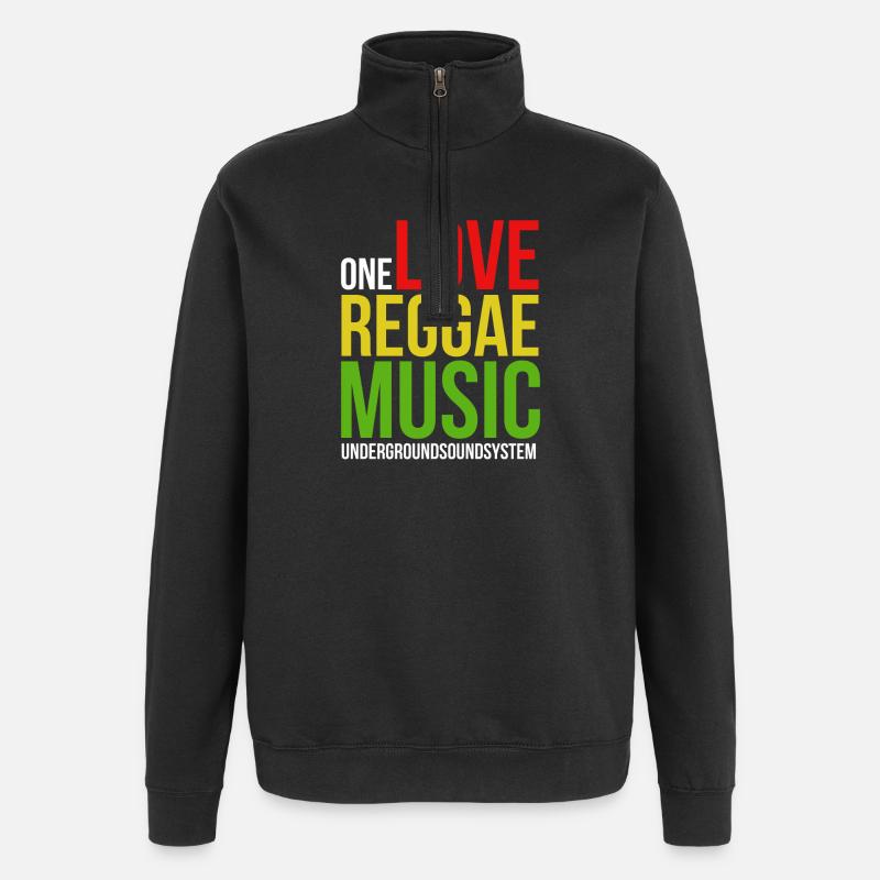 One Love Conception musicale Reggae - Sweat à zip 1/4 - noir