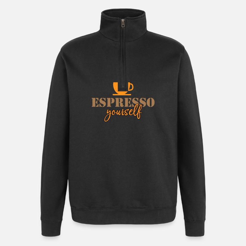 Espresso vous-même - Sweat à zip 1/4 - noir