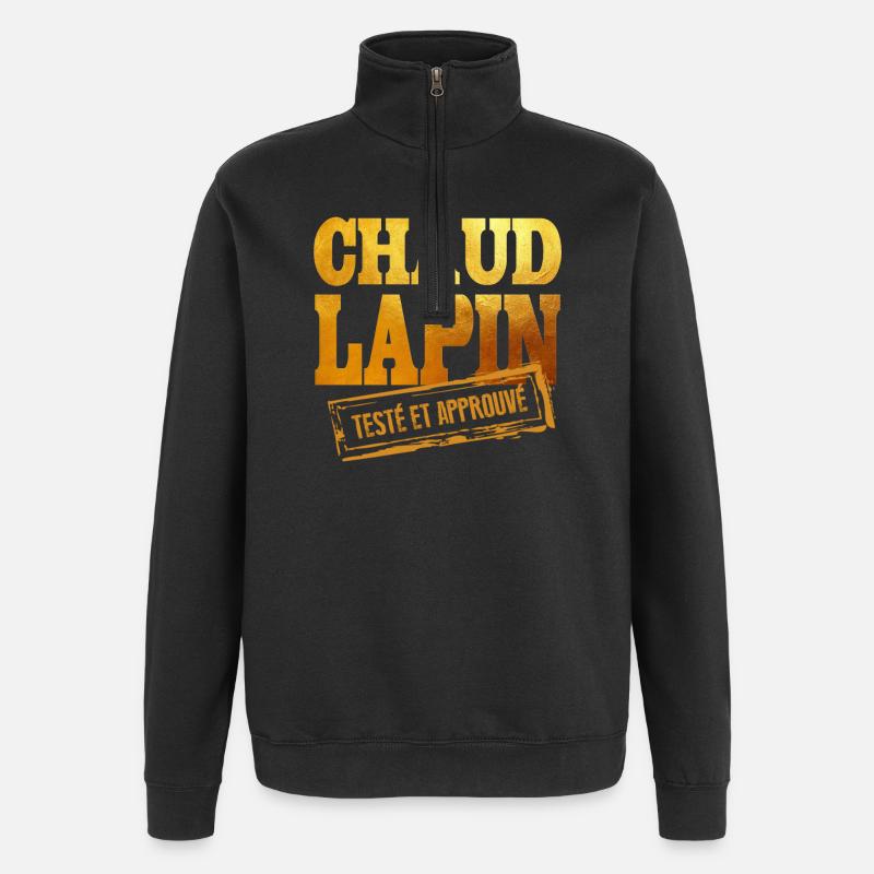 Chaud La Pin Texte Approve Graphic - Sweat à zip 1/4 - noir