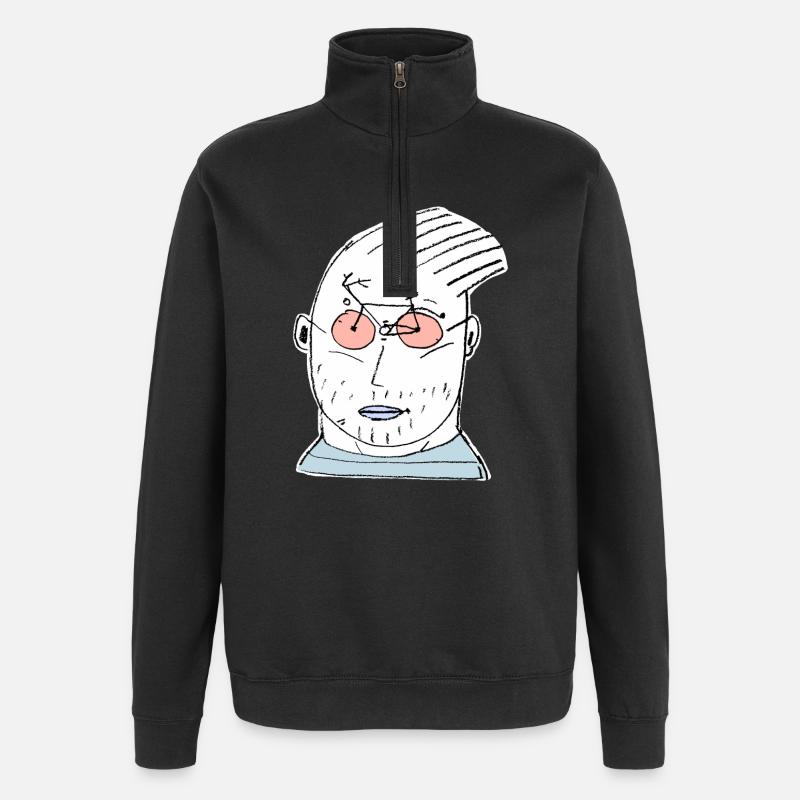 Radfahrer - Quarter-Zip-Sweatshirt - Schwarz