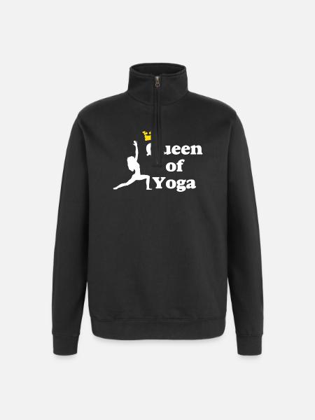 Queen of Yoga - Quarter-Zip Sweatshirt - black