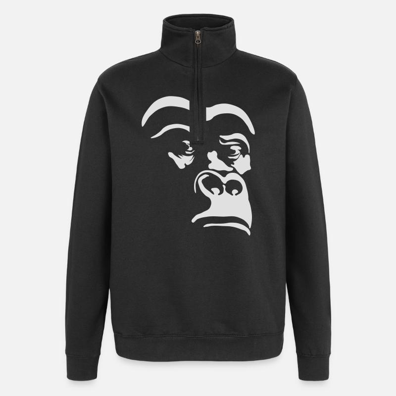 go go gorilla! - Quarter-Zip Sweatshirt - black