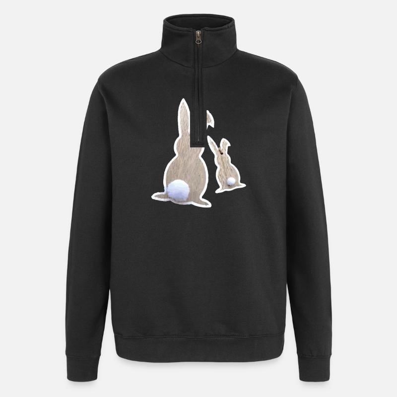Easter bunnies from behind - Quarter-Zip Sweatshirt - black