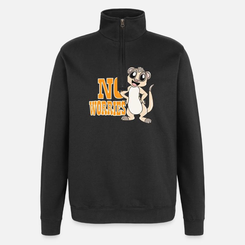 suricates - Sweat à zip 1/4 - noir