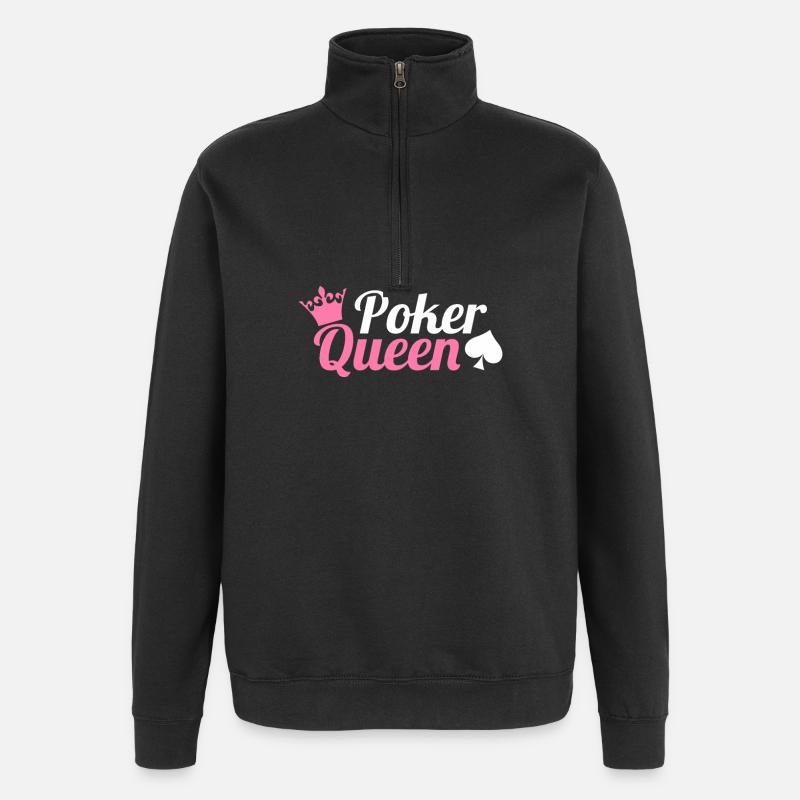 Reine de poker - Sweat à zip 1/4 - noir