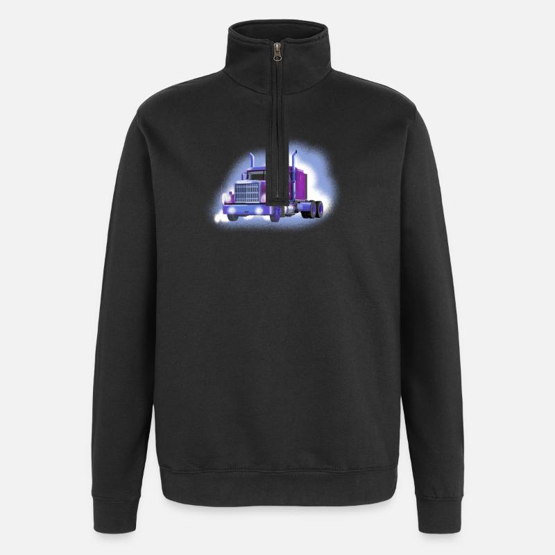 LKW - Quarter-Zip-Sweatshirt - Schwarz