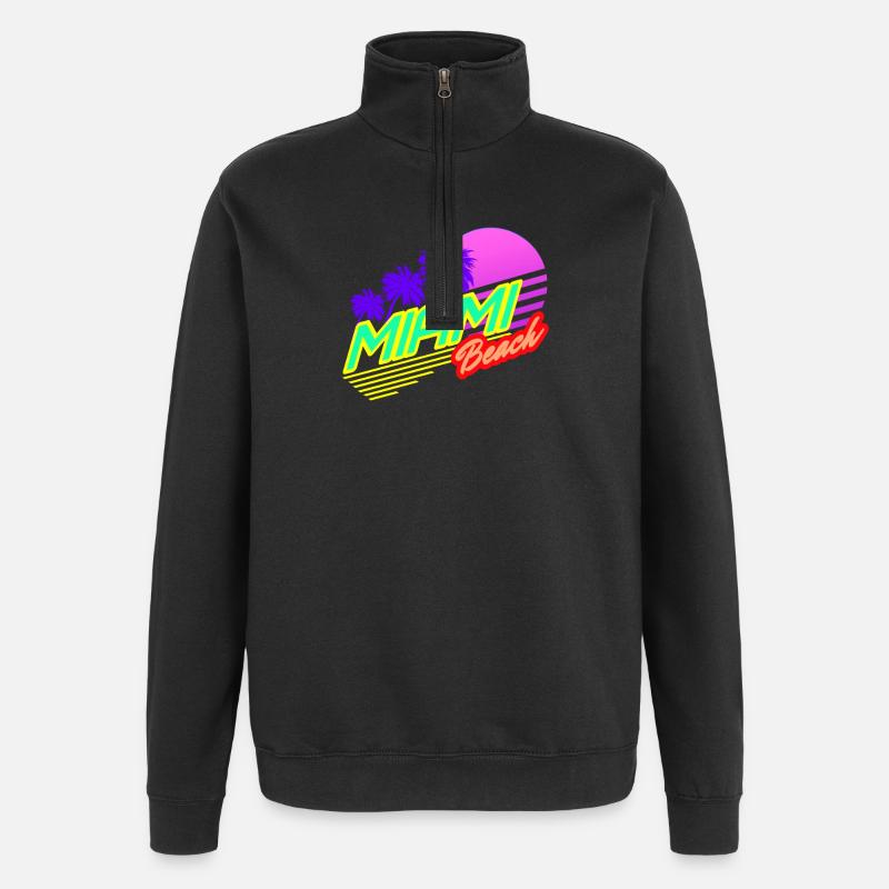 Miami Beach Sunset - Sweat à zip 1/4 - noir