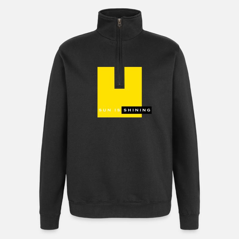 le soleil brille - Sweat à zip 1/4 - noir