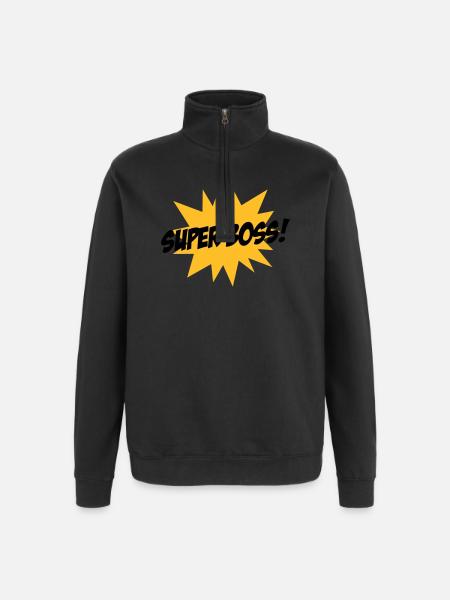 Super Boss ! - Quarter-Zip Sweatshirt - black