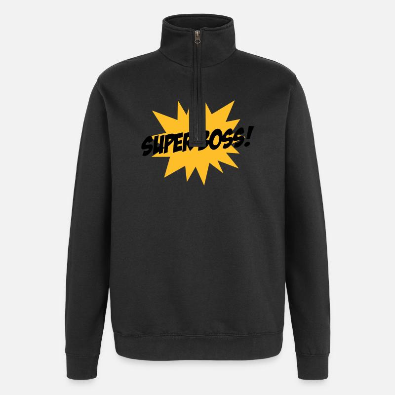 Super Boss ! - Quarter-Zip Sweatshirt - black