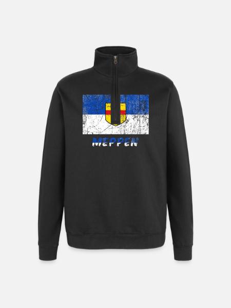 Stadtfahne Meppen Stadtfahne Drapeau Flagge - Quarter-Zip-Sweatshirt - Schwarz