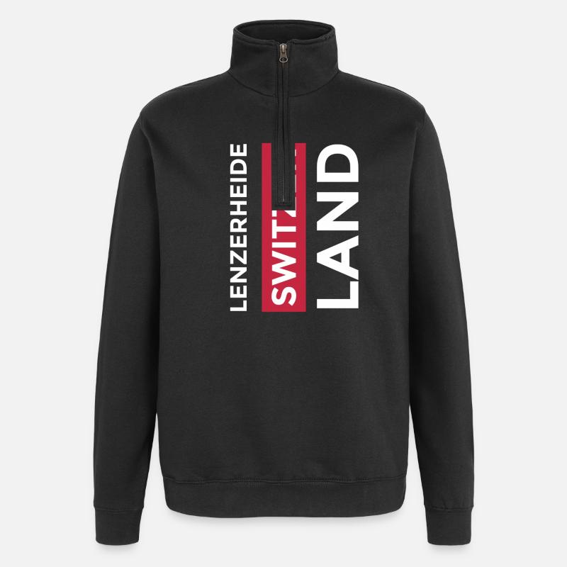 Lenzerheide Souvenir Graubünden Suisse - Sweat à zip 1/4 - noir