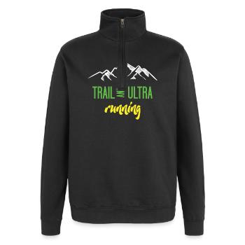 Trail Running et Ultra Running - Sweat à zip 1/4 - noir - Devant - AI Model Female 172 light (172cm) & AI Model Male 178 dark (178cm)