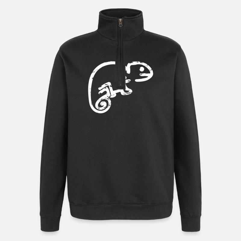 chameleon kreide - Quarter-Zip-Sweatshirt - Schwarz