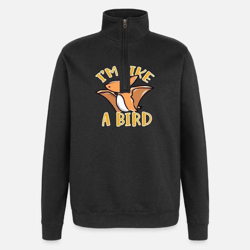 Dinosaurier Vogel - Quarter-Zip-Sweatshirt - Schwarz