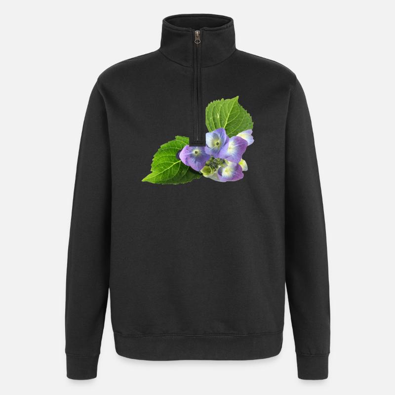fleur - Sweat à zip 1/4 - noir