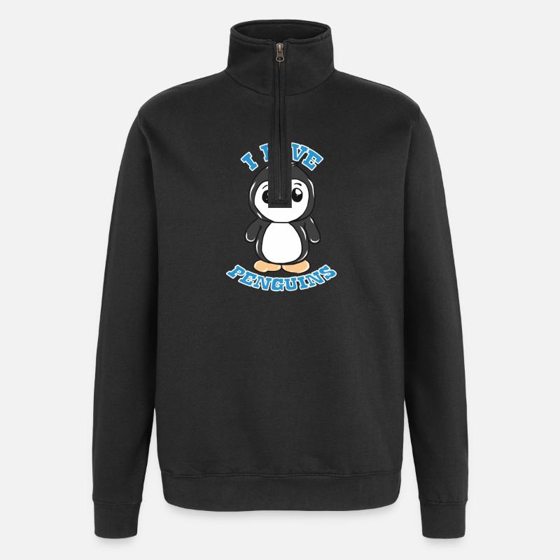 manchot - Sweat à zip 1/4 - noir