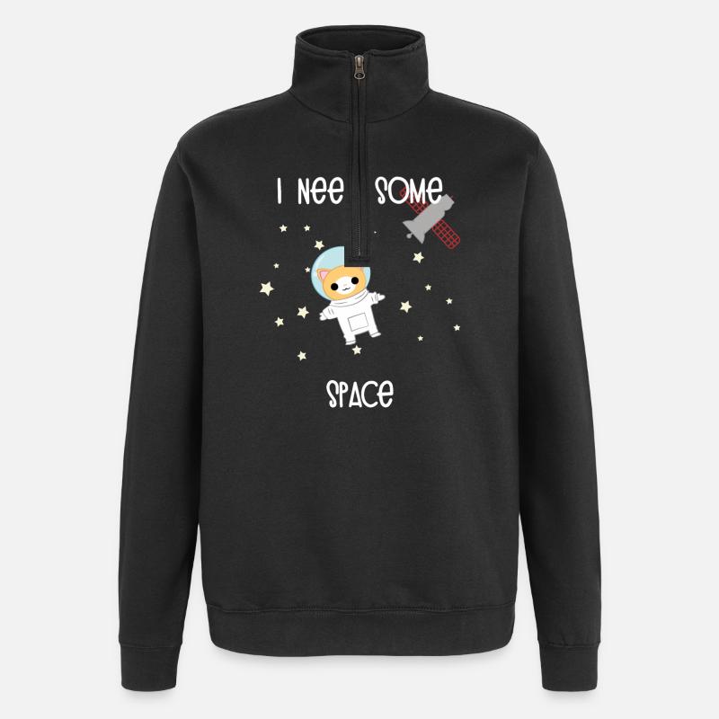 Wissenschaft Katze - Quarter-Zip-Sweatshirt - Schwarz