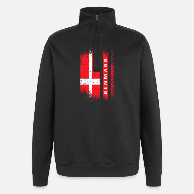 Denmark Flags Design / Gift Copenhagen - Quarter-Zip Sweatshirt - black