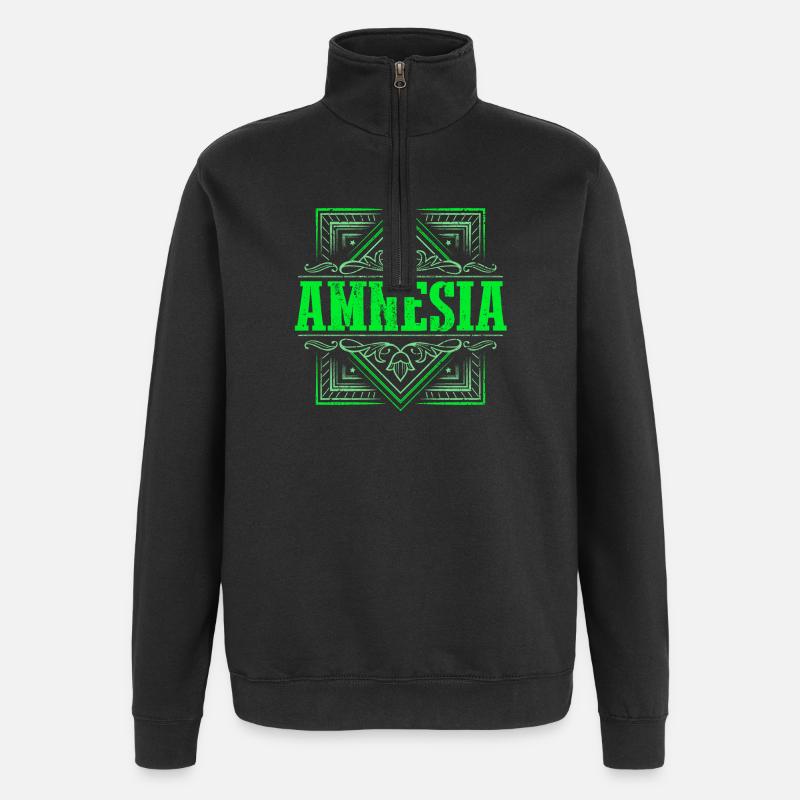 Amnesia Weed THC Kush CBD - Quarter-Zip-Sweatshirt - Schwarz