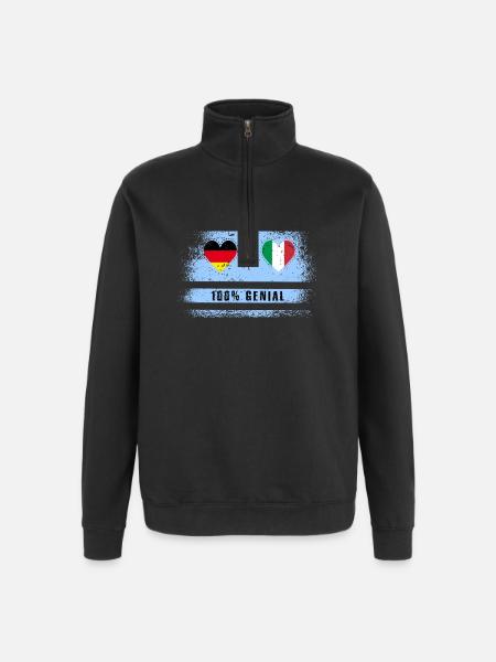 Germany and Italy 100% Ingenious / Gift - Quarter-Zip Sweatshirt - black