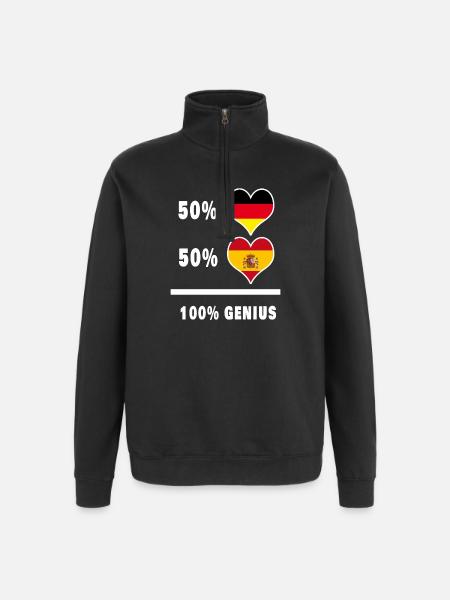 Germany and Spain Genial / Gift - Quarter-Zip Sweatshirt - black