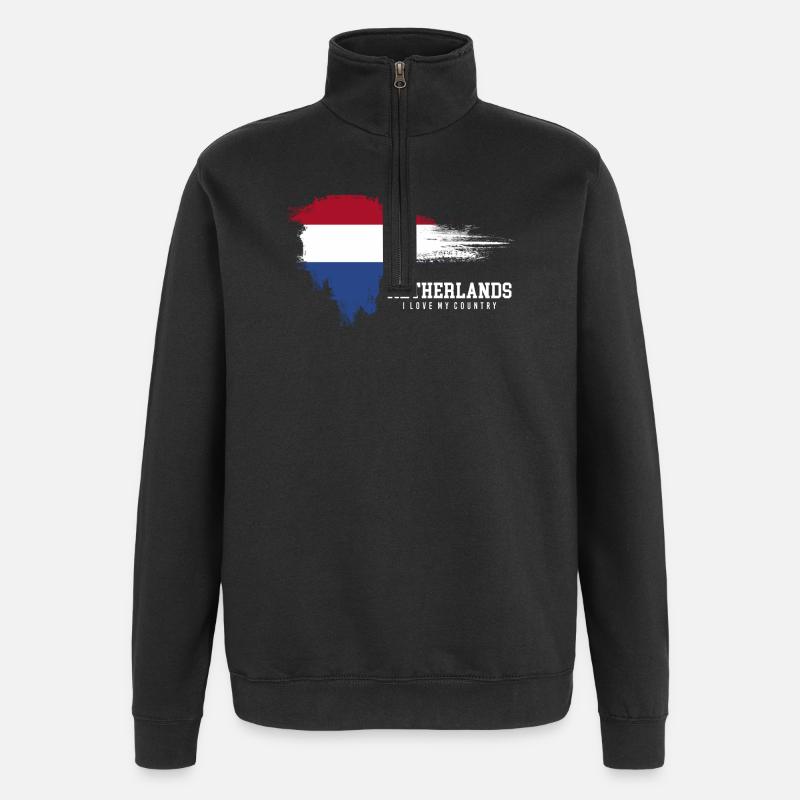 Drapeau de la Pride des Pays-Bas - Sweat à zip 1/4 - noir