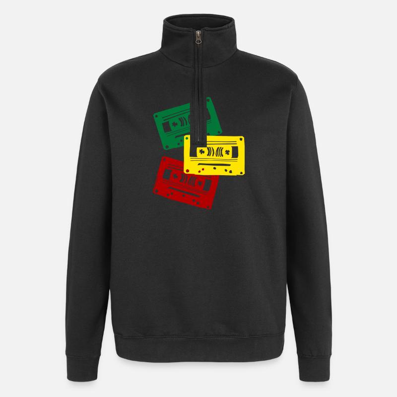 Kassettenfarben Trio - Quarter-Zip-Sweatshirt - Schwarz