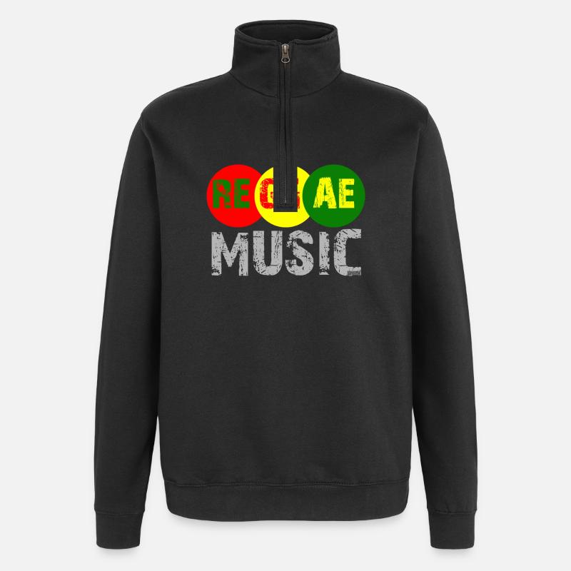 Reggae Musik Farbkreis Logo - Quarter-Zip-Sweatshirt - Schwarz
