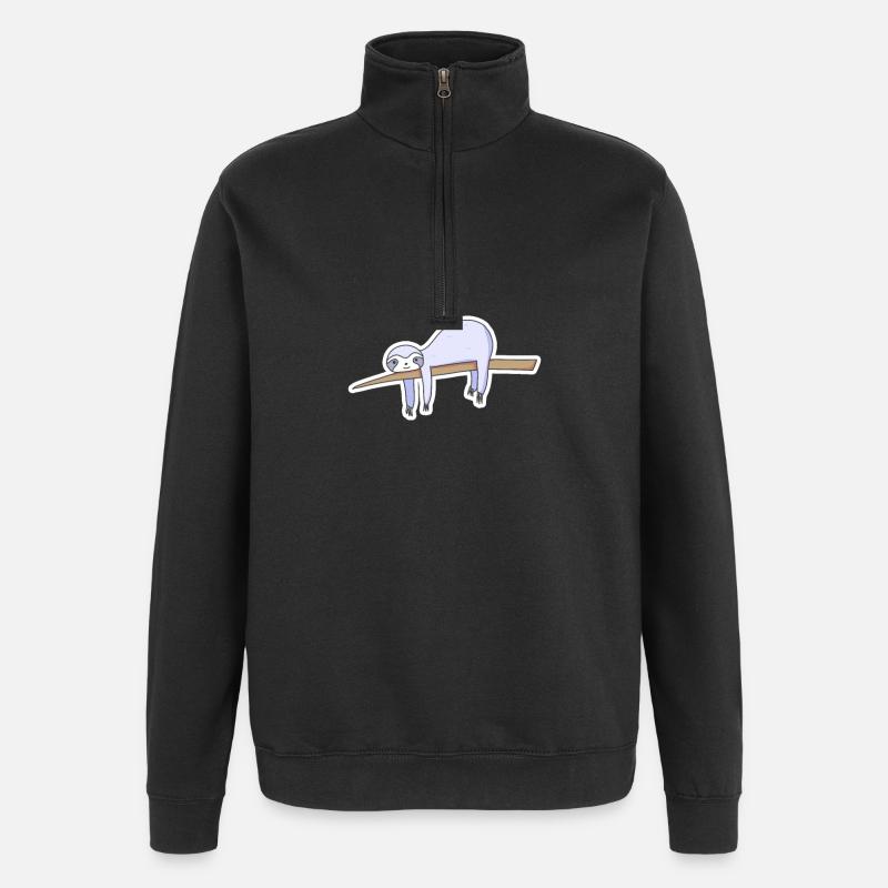 Faultier - Quarter-Zip-Sweatshirt - Schwarz